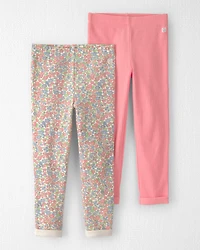 Toddler Girl 2-Pack Organic Cotton Rib Leggings