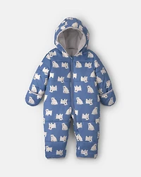 Baby Boy Polar Bear Pramsuit- Blue