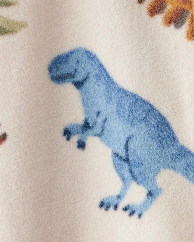Baby Boy Dinosaur Print Loose Fit Long-Sleeve Sleeper - White