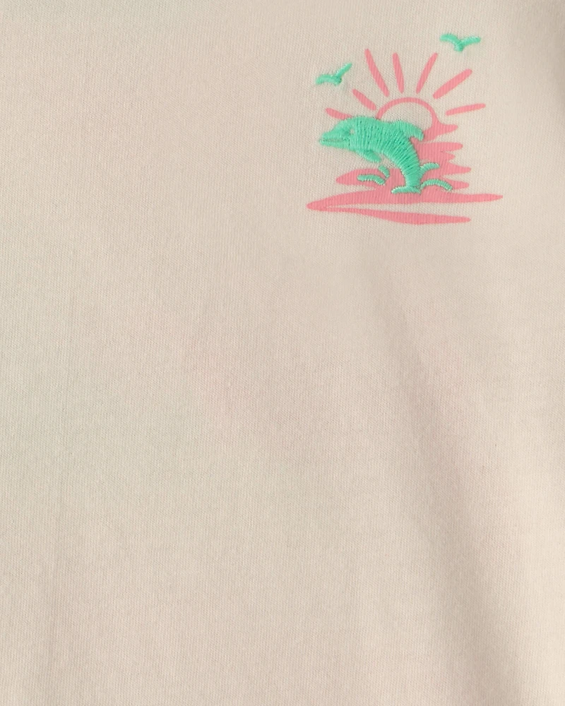 Toddler Girl 'Where the Sun Never Sets' Graphic Tee - Cream