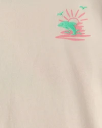 Toddler Girl 'Where the Sun Never Sets' Graphic Tee - Cream