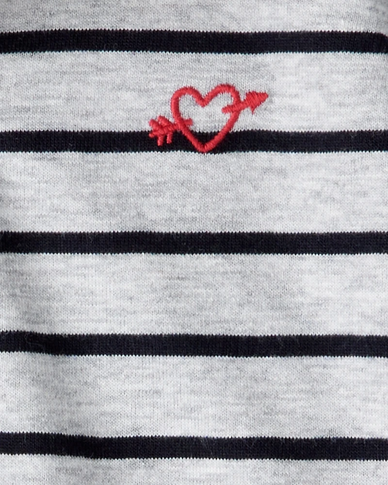 Baby Boy 2-Piece Striped Bodysuit & Pant Set - Grey