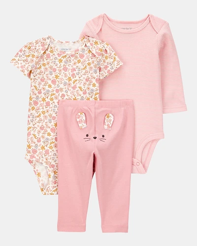 Baby Girl 3-Piece Floral Mouse Little Character Set