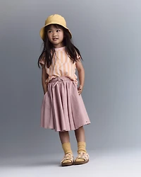Toddler Girl Off-Center Stripe Dolman Tee - Rose/Light Orange