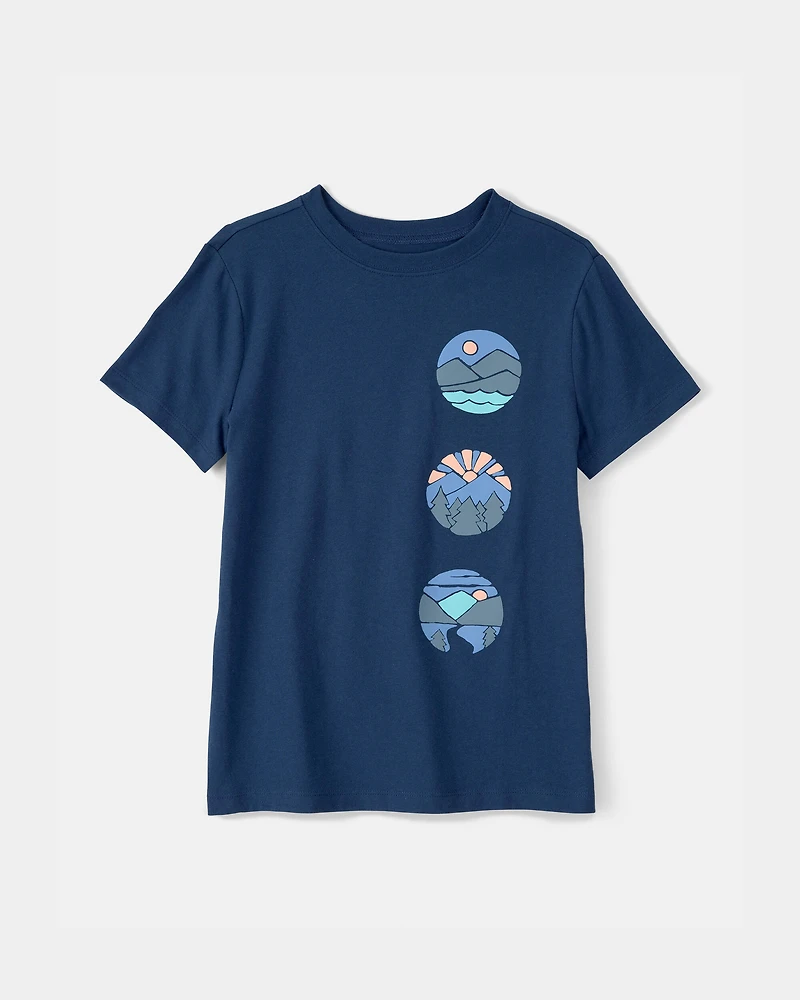 Boys Mountainscape Graphic Tee - Blue