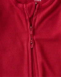 Baby Solid Print PurelySoft Long-Sleeve Sleeper- Red