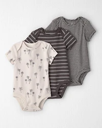 Baby 3-Pack Short-Sleeve Multipack Bodysuits - Black/White