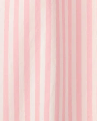 Girls Striped Jumpsuit - Pink/Ivory