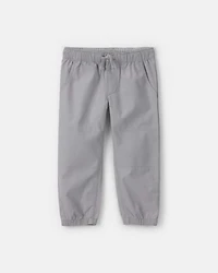 Toddler Boy Canvas Joggers - Grey