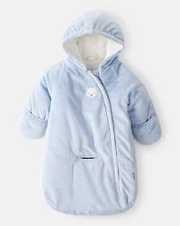 Baby Boy Zipper Bear Front Pram - Blue