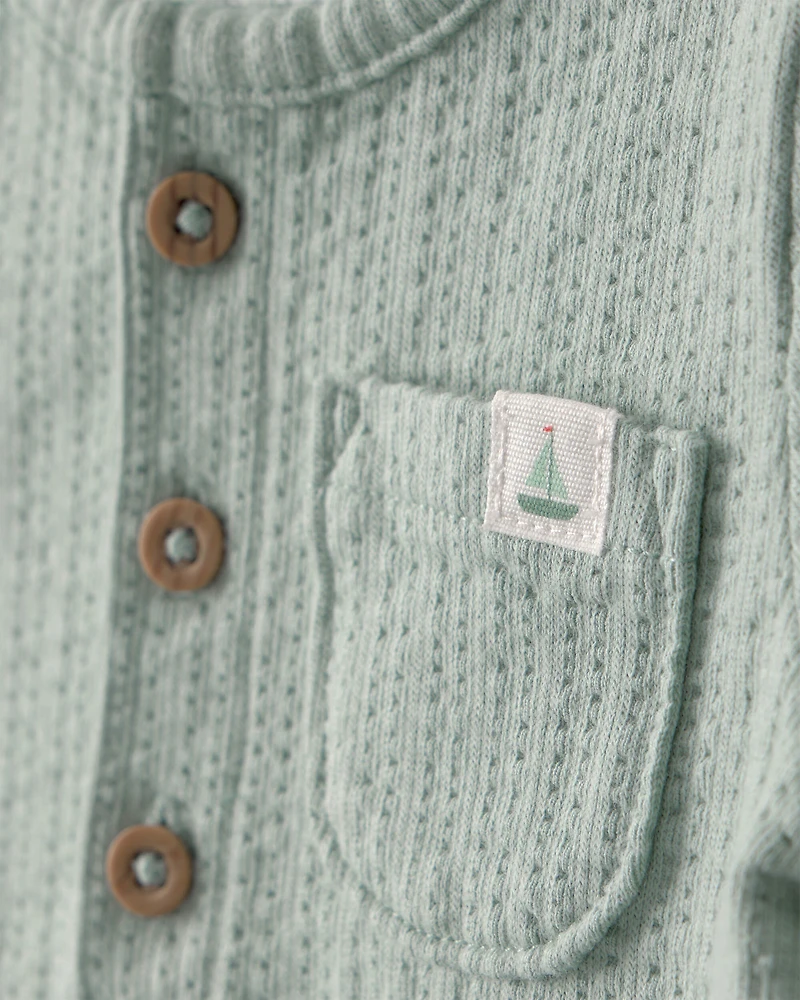 Baby 2-Piece Gingham Top & Short Set - Green