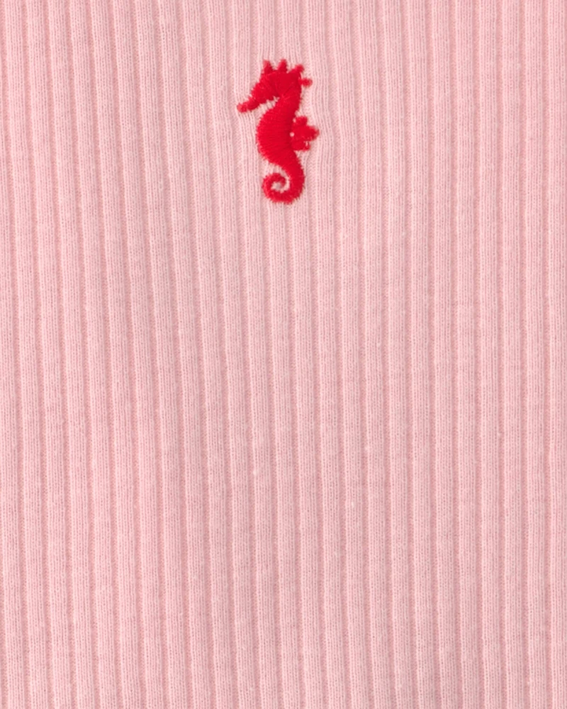 Baby Girl 3-Piece Headband, Top & Chambray Short Set - Pink