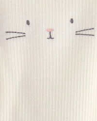 Baby 2-Piece Easter Bunny Rib Tee & Pant Set - Cream