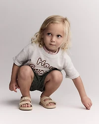 Toddler 'How Come' Rolled Cuff Tee - Heathered Grey
