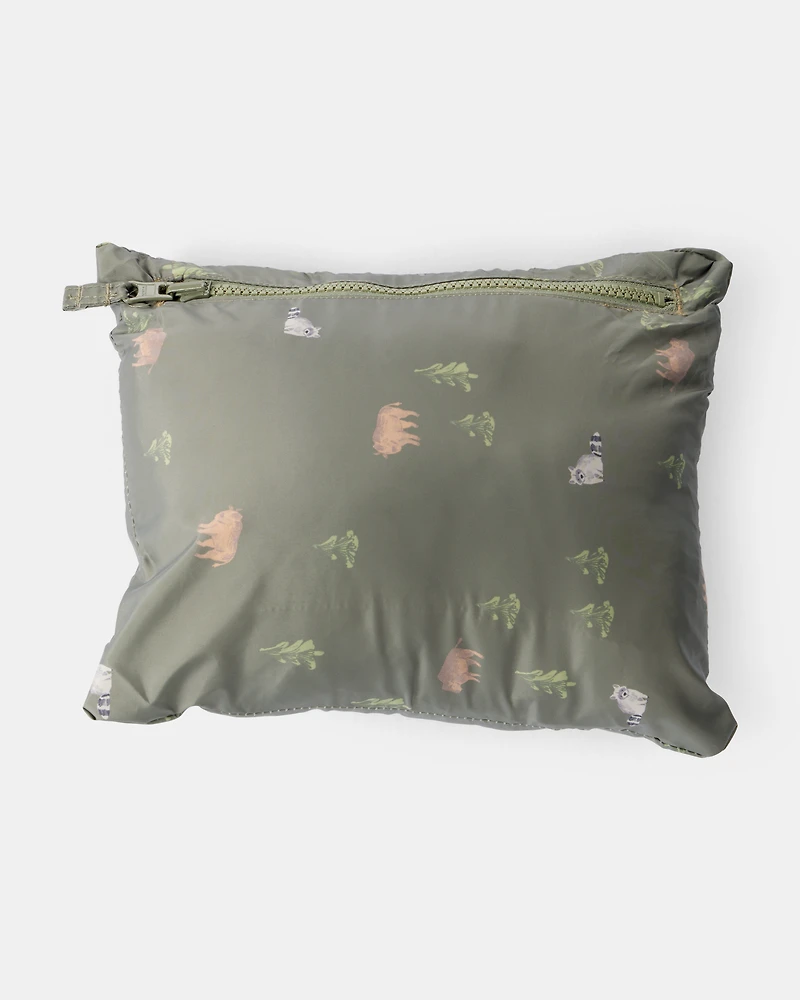 Kid Wilderness Print Hooded Puffer - Green