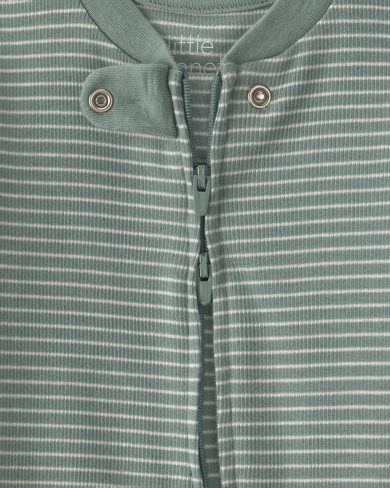 Baby Organic Cotton Ribbed Sleeper Stripes