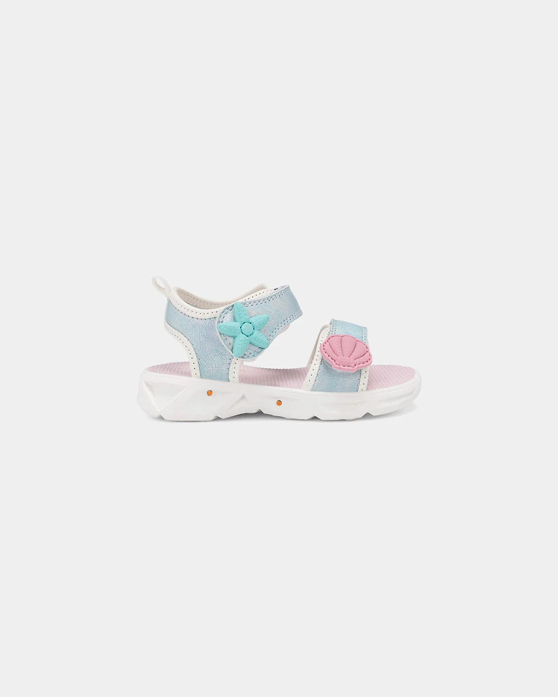 Toddler Girl Shell Light Up Sandals - Blue