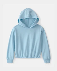 Girls French Terry Hoodie - Blue