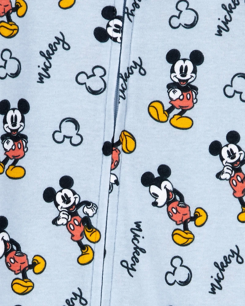 Baby Boy Disney© Mickey Mouse Snug Fit Cotton Footie 1-Piece Pyjamas - Blue