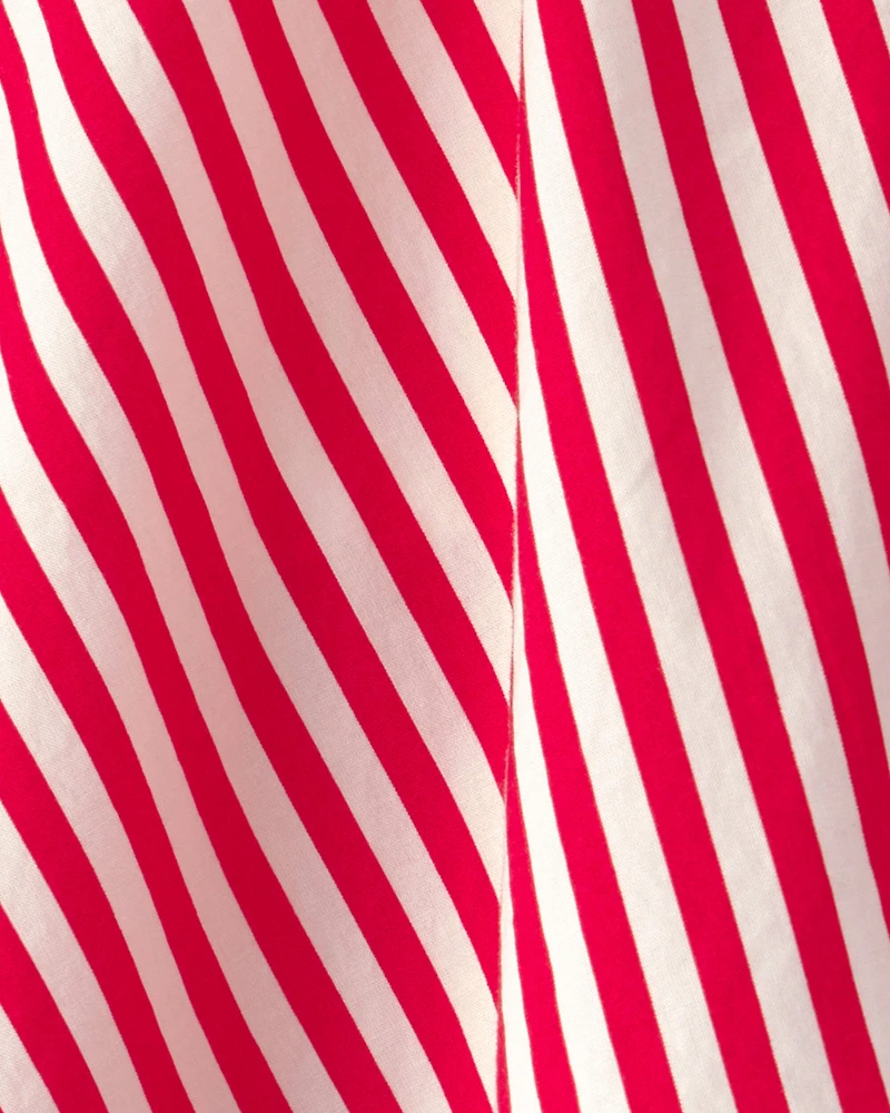 Girls Striped Skort - Red/White