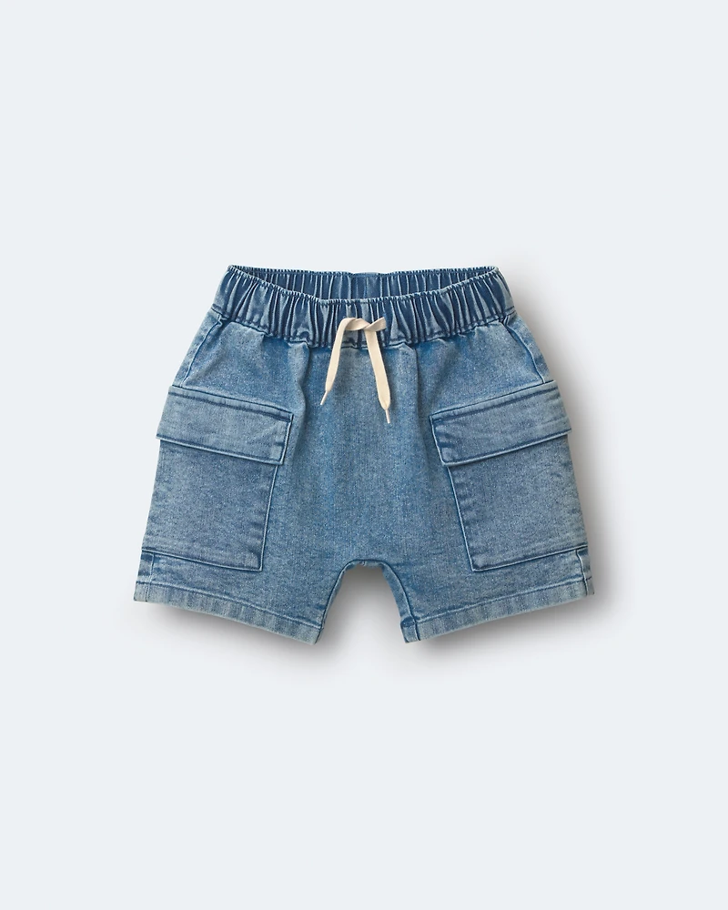 Toddler Boy Cargo Shorts Denim