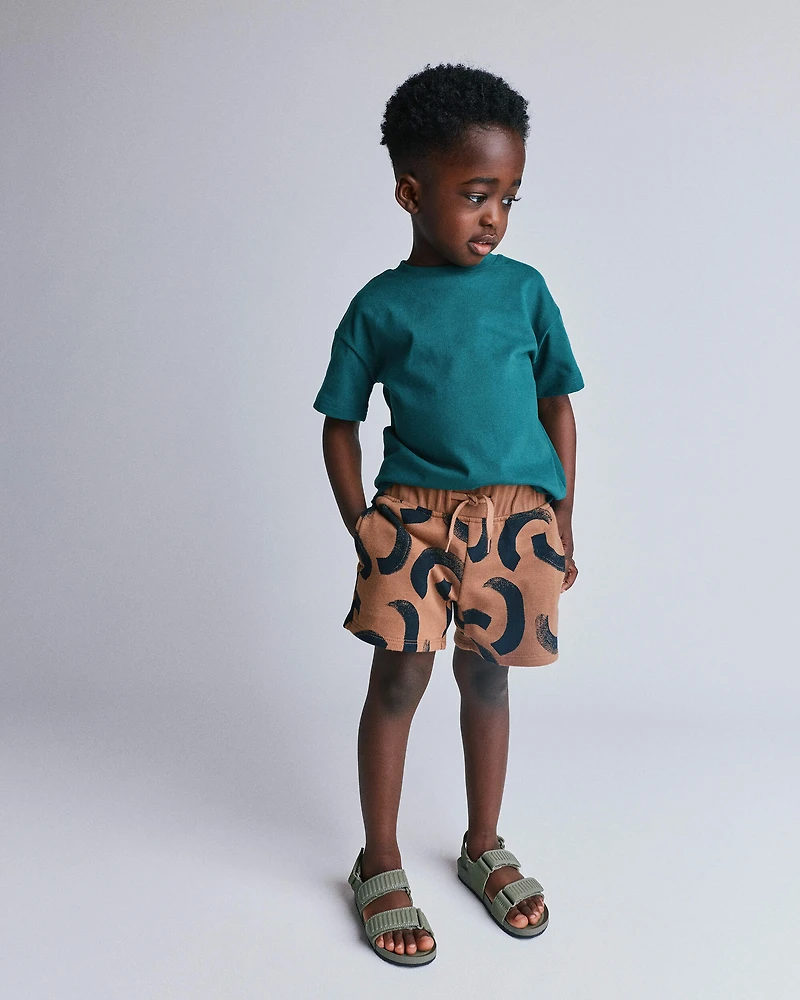 Toddler City Park™ Short Abstract Print - Brown