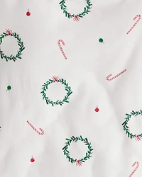 Kid Wreath PurelySoft Long-Sleeve Snug Fit 2-Piece Pajamas - White