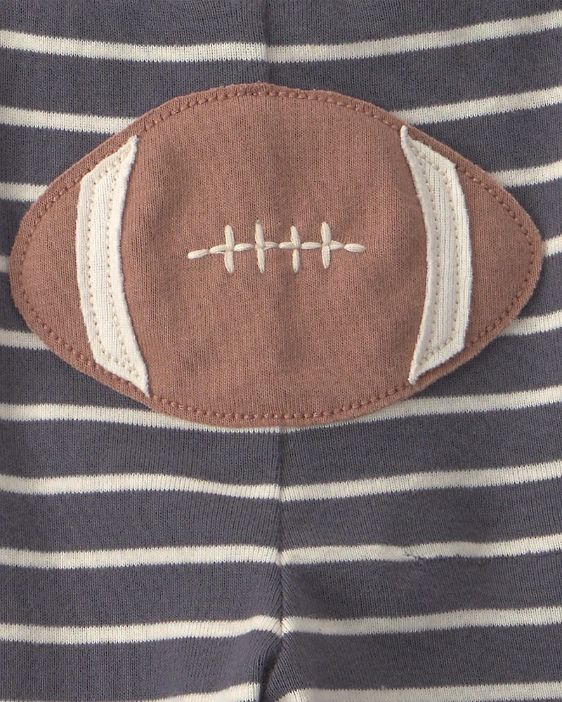 Baby Boy 3-Piece Football Bodysuit & Pant Set - Grey/Ivory