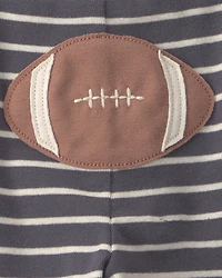Baby Boy 3-Piece Football Bodysuit & Pant Set - Grey/Ivory