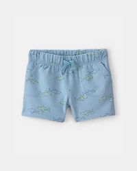 Baby Boy Shark French Terry Shorts - Blue