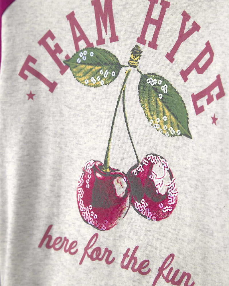 Girls Cherry Long-Sleeve T-Shirt - Grey