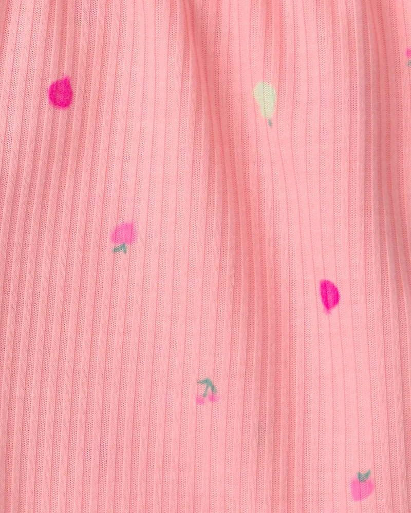 Toddler Girl Fruit Short-Sleeve Loose Fit 2-Piece pyjama Set - Pink