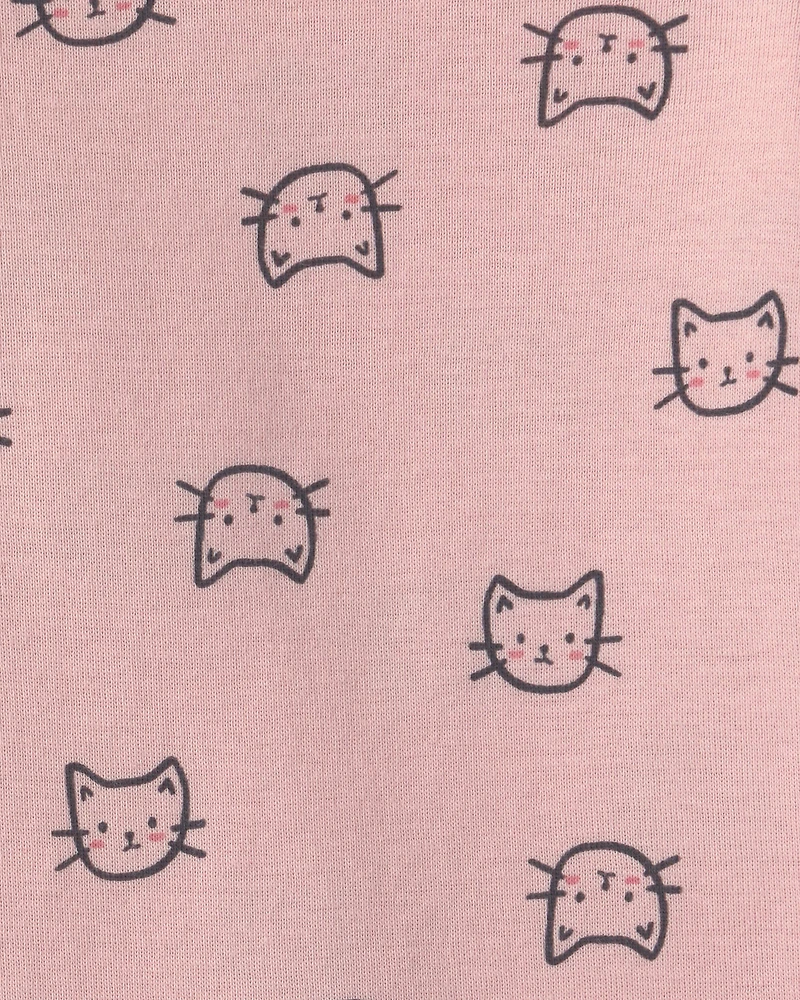 Baby Girl 3-Piece Cat Hooded Layering Set - Grey/Pink