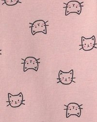 Baby Girl 3-Piece Cat Hooded Layering Set - Grey/Pink