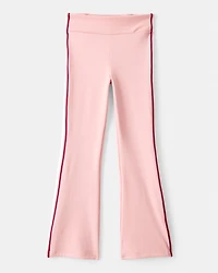 Girls Knit Flare Active Pants - Pink