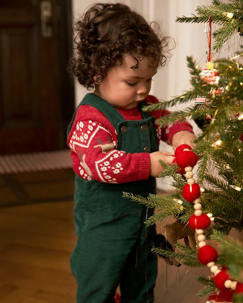 Baby Boy 2-Piece Sweater & Overall Set - Green