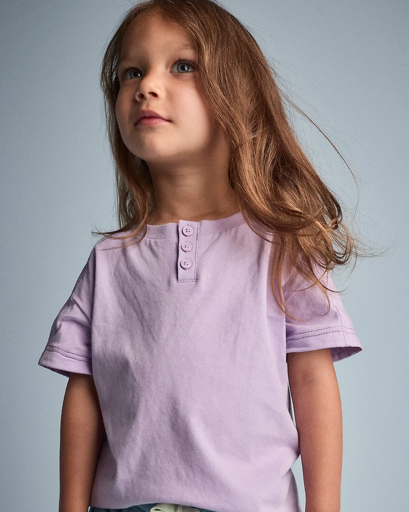 Toddler Henley Tee- Purple