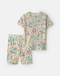 Girls 2-Piece 100% Cotton 'Beach Monster' Pyjama Set