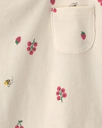Toddler Girl Floral Short-Sleeve Top – Cream