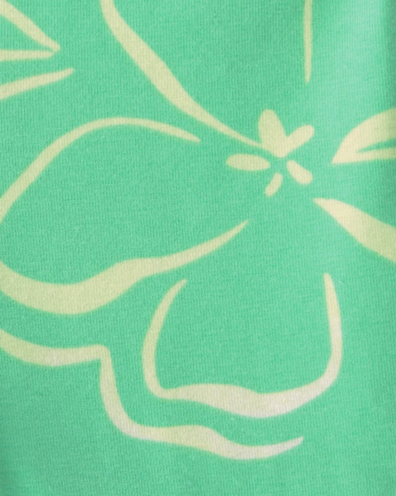 Baby Girl Floral Bike Shorts - Green