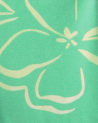 Baby Girl Floral Bike Shorts - Green