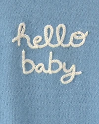 Baby Boy 2-Piece 'Hello Baby' Long-Sleeve Top & Pant Set - Blue