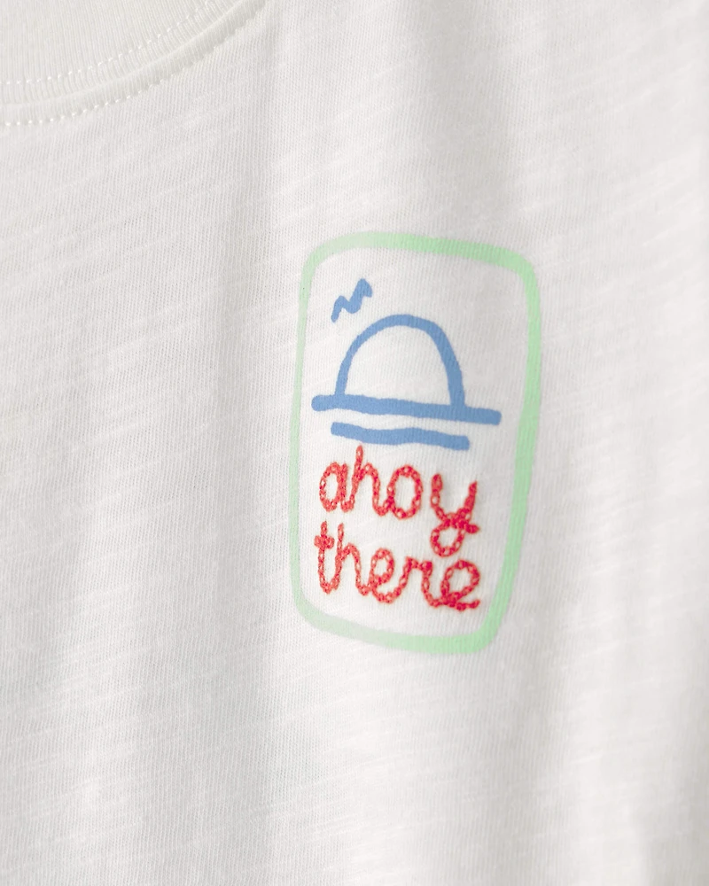 Toddler 'Ahoy There' Graphic Tee - White
