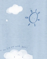 Baby Boy Cloud Print 2-Way Zip Cotton Sleeper