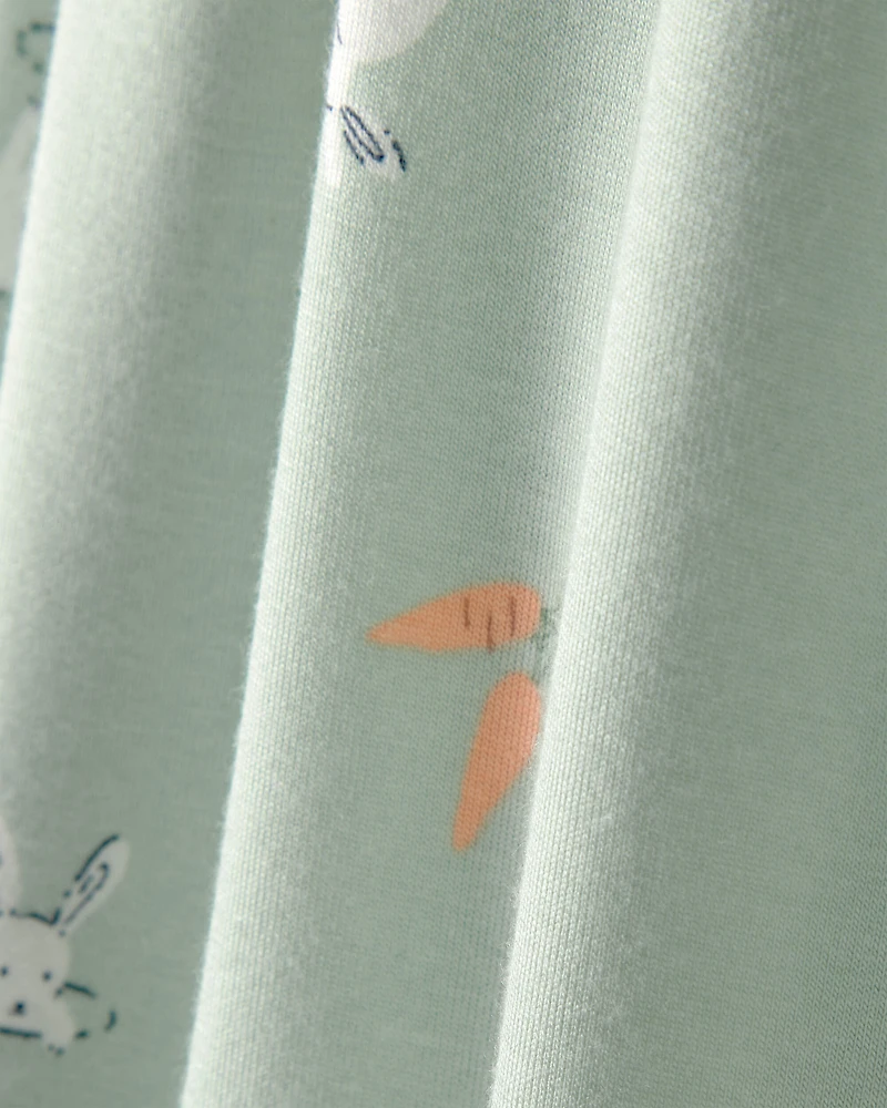 Toddler Bunny PurelySoft 1-Piece 2-Way Zip Pyjama - Green