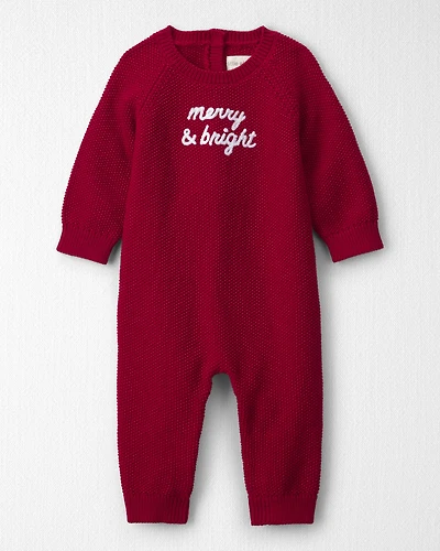 Baby Organic Cotton 'Merry & Bright' Sweater Knit Jumpsuit