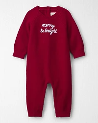 Baby Organic Cotton 'Merry & Bright' Sweater Knit Jumpsuit