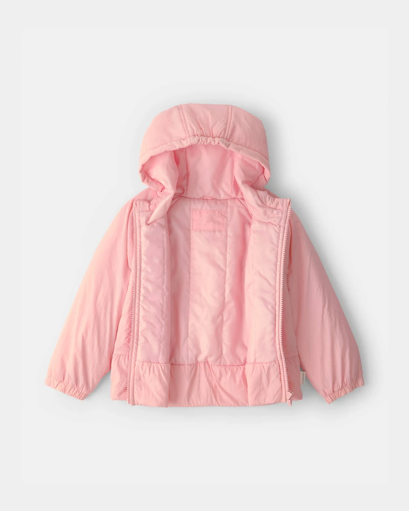 Girls Mid Weight Peplum Jacket - Pink