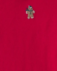 Boys Gingerbread Polo Sweater - Red