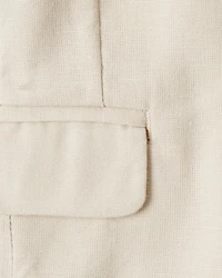 Baby Linen Suit Jacket Made with Organic Cotton - Khaki